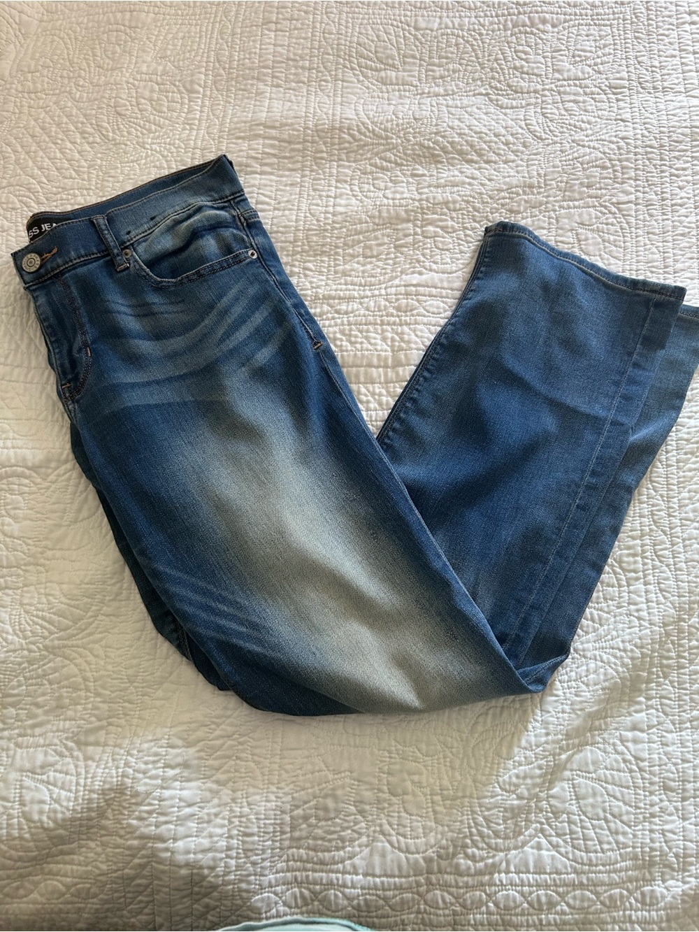 Express Women's Blue Wash Boot Cut Jeans